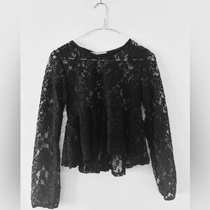 Black lace floral top